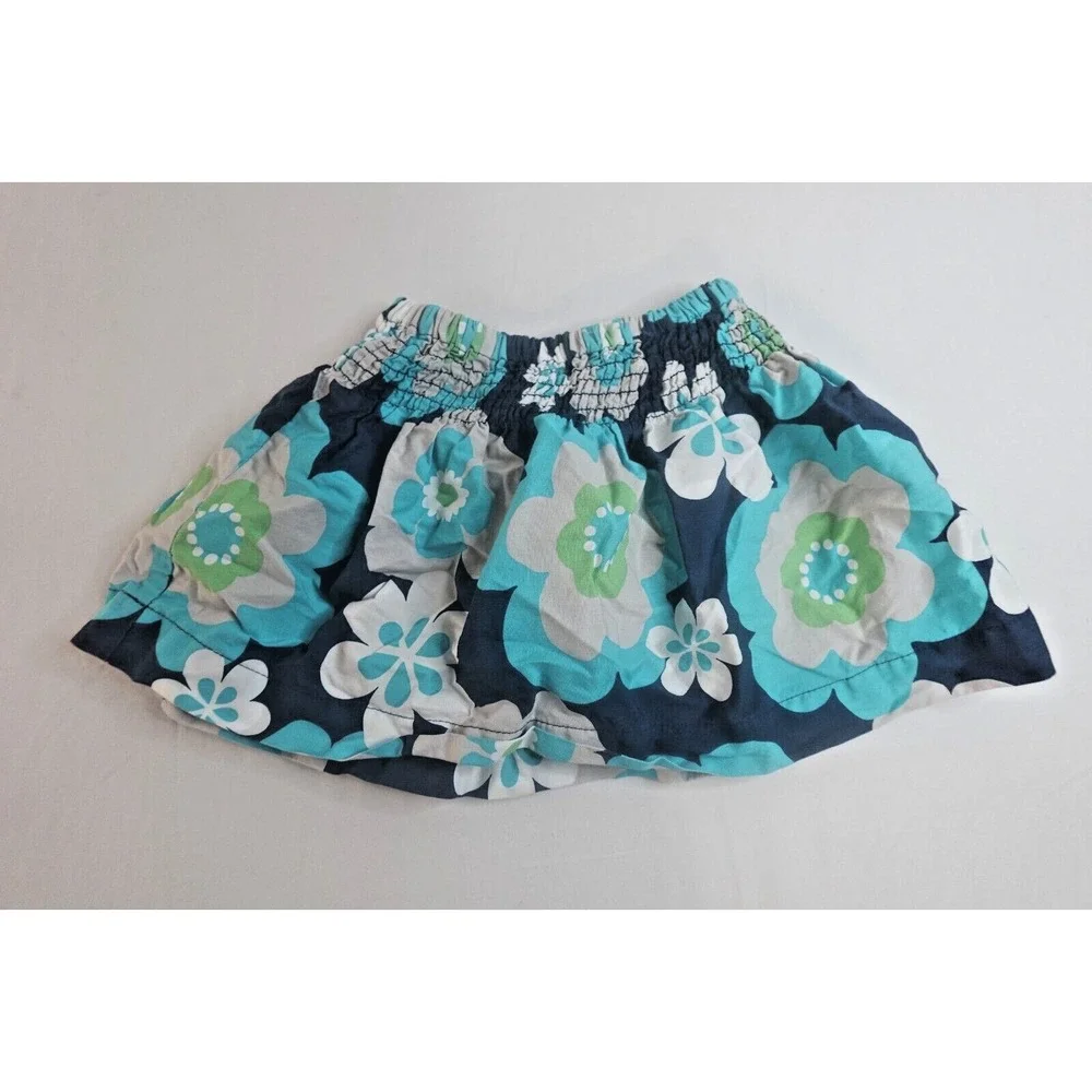 Carter's 24M Toddler Girl Floral Skirt Blue Green White Cotton Elastic Waist‎